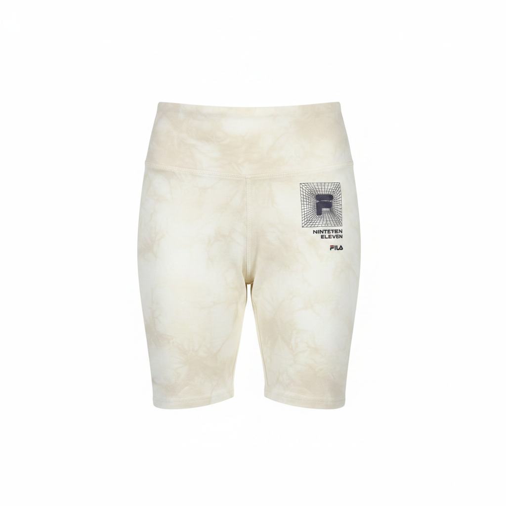 FILA Cream Tie-Dye Bike Shorts - Front