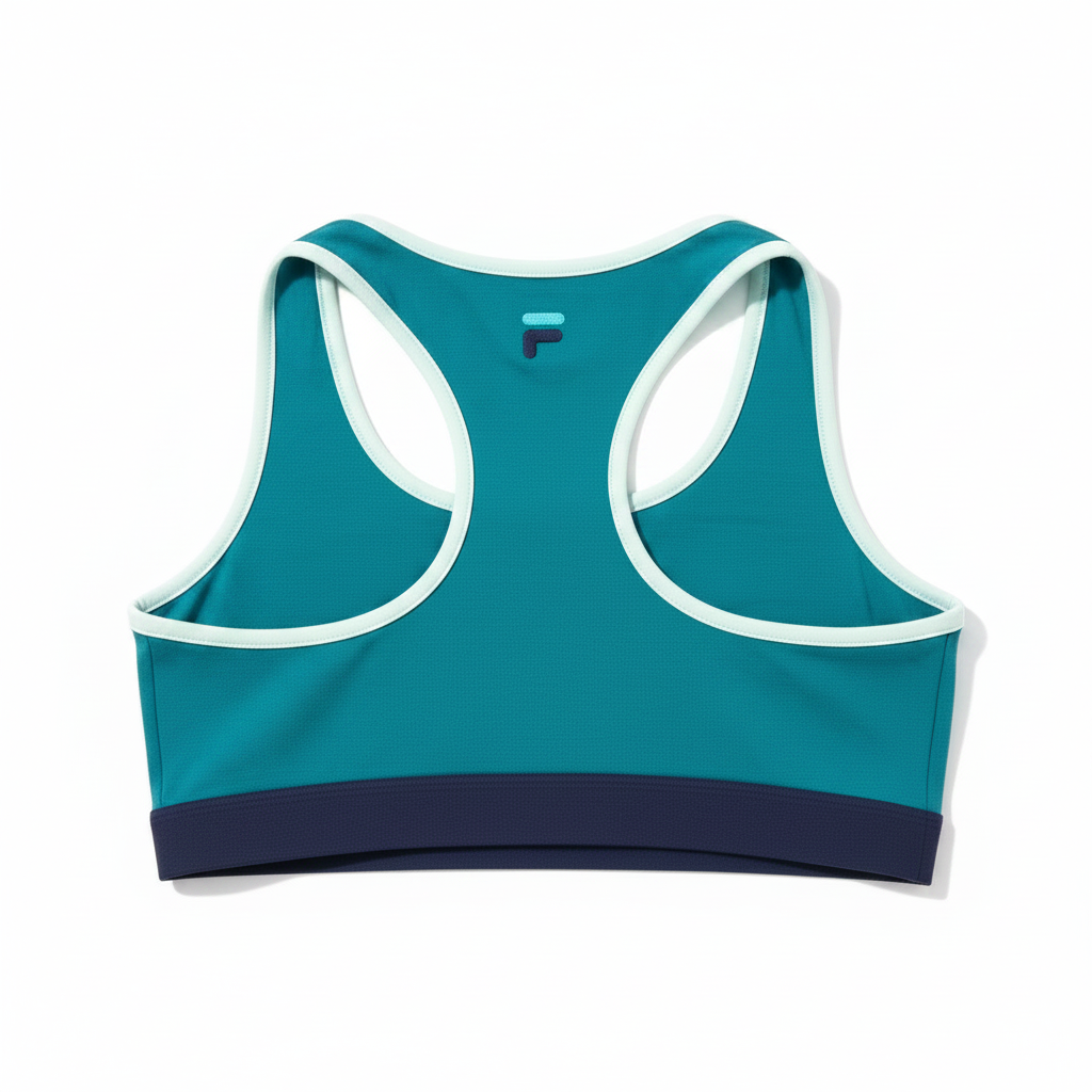 FILA Teal Sports Bra - Back with logo