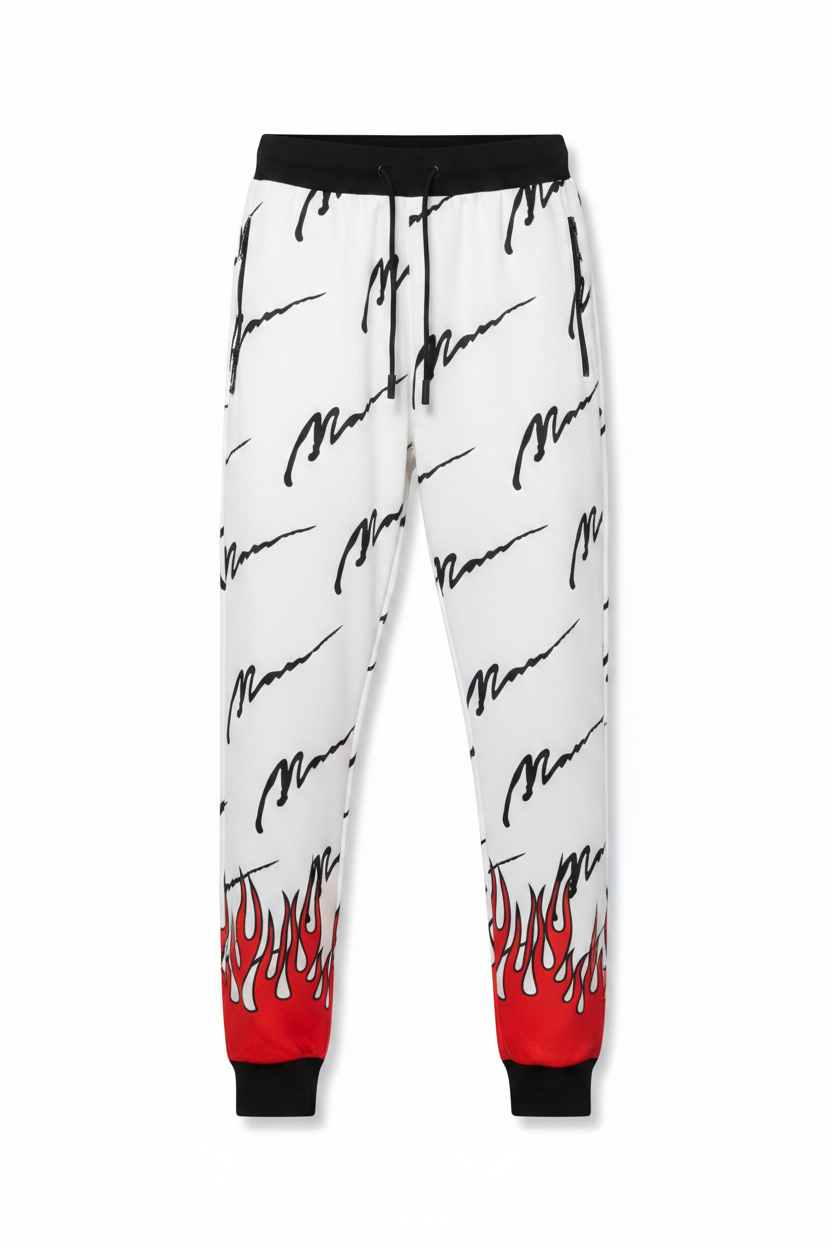 Flame Print Jogger Pants