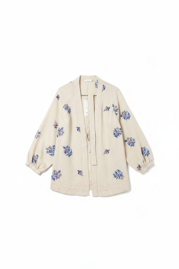 Flat Lay - Cream Floral Kimono