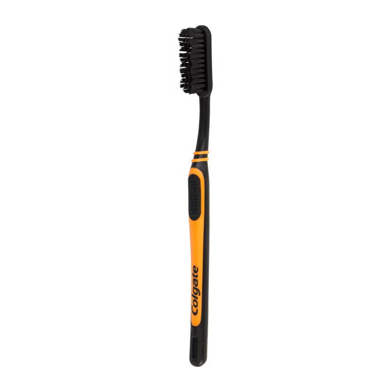 Colgate Double Action Charcoal Medium Toothbrush-Orange