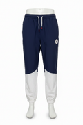 Front View - Navy White Colorblock Joggers