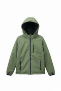 Front view - Olive Green Puffer Jacket