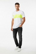 G-Star Raw Oversize Logo T-Shirt – White / Neon Yellow