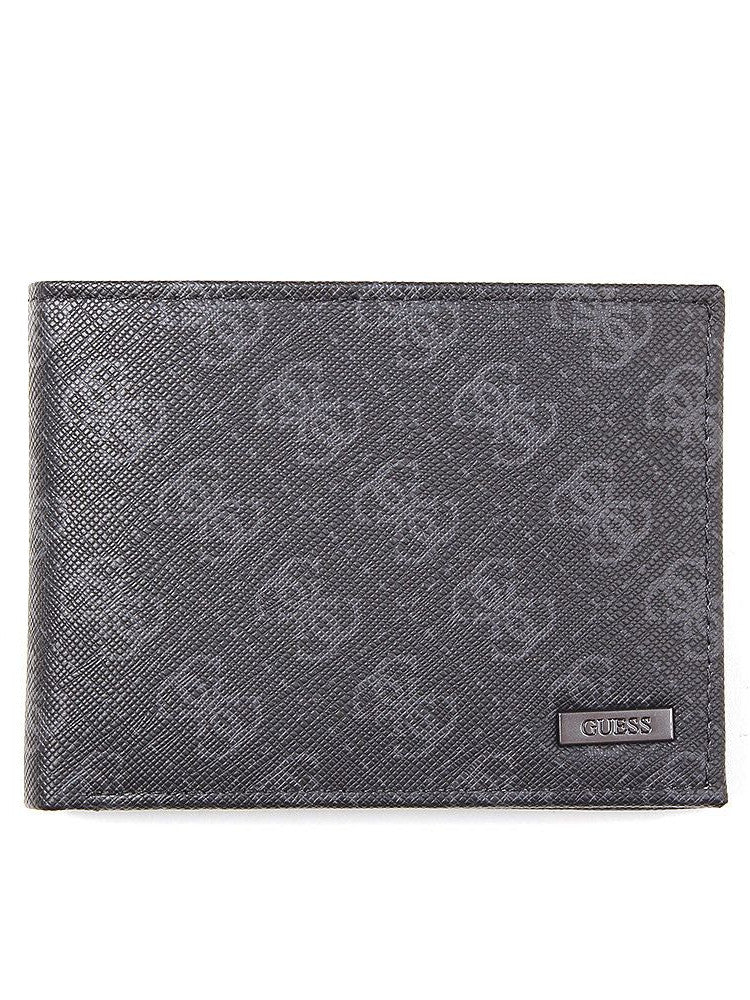 Guess Men's Wallet Black 4G Logo Genuine Leather D4/35
