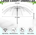 Clear Umbrellas with J Hook Handle, 2 Pack