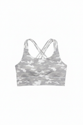 Grey Camo Sports Bra - Front View