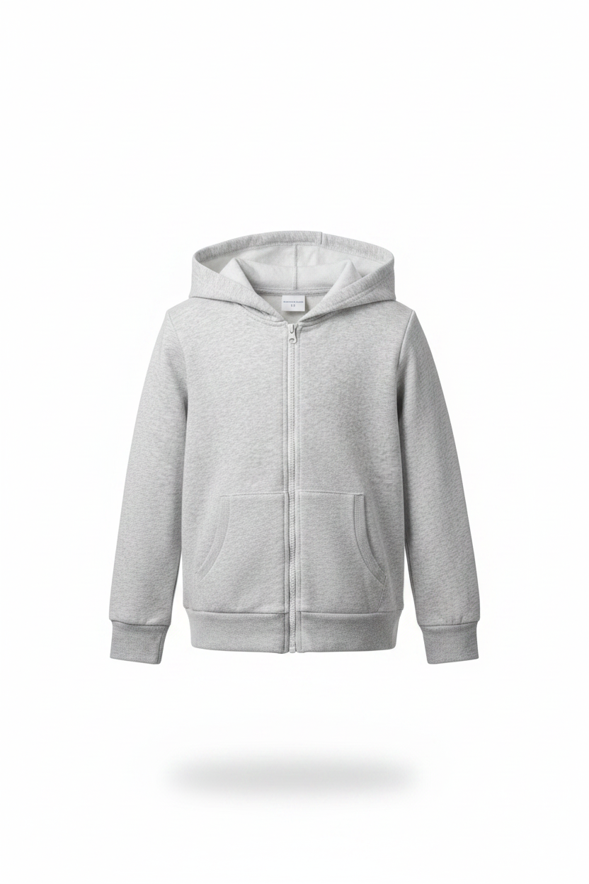 Grey Zip Hoodie - Front
