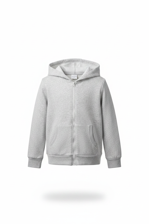 Grey Zip Hoodie - Front