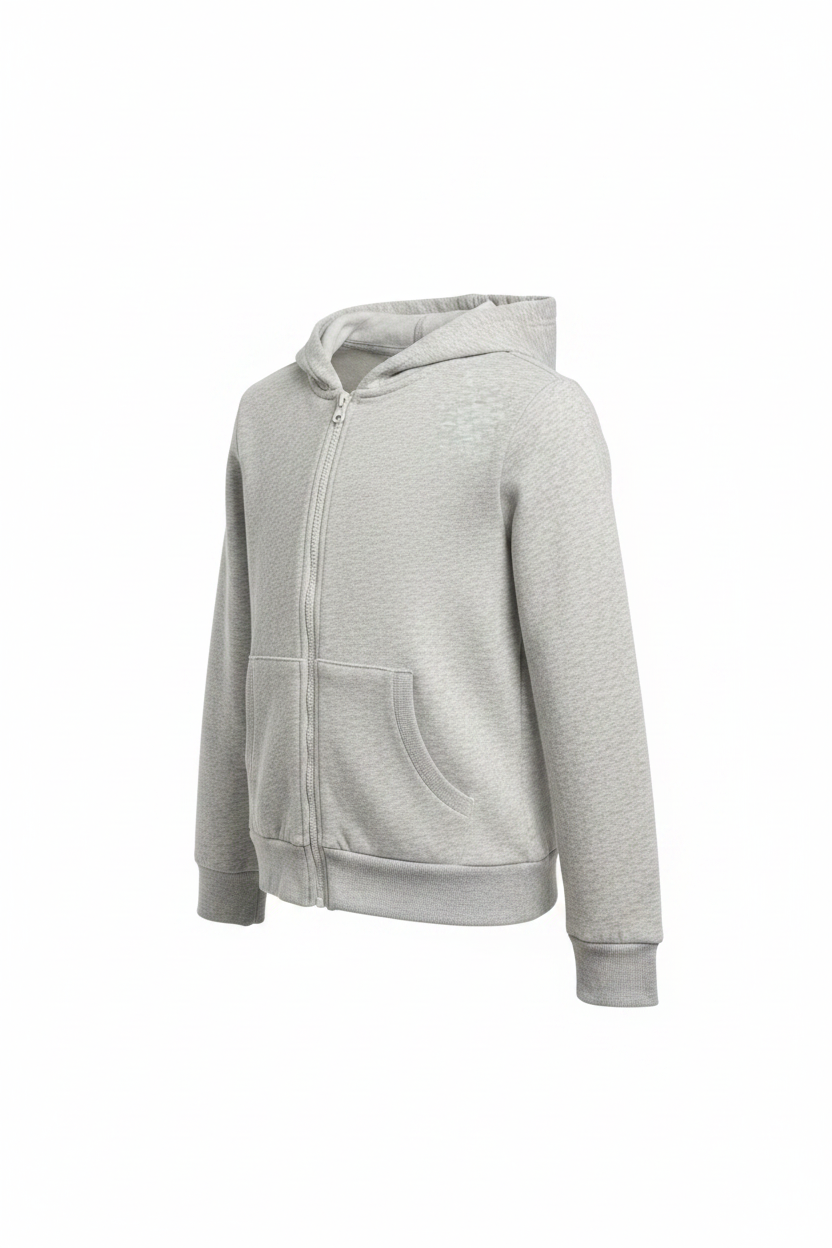 Grey Zip Hoodie - Side