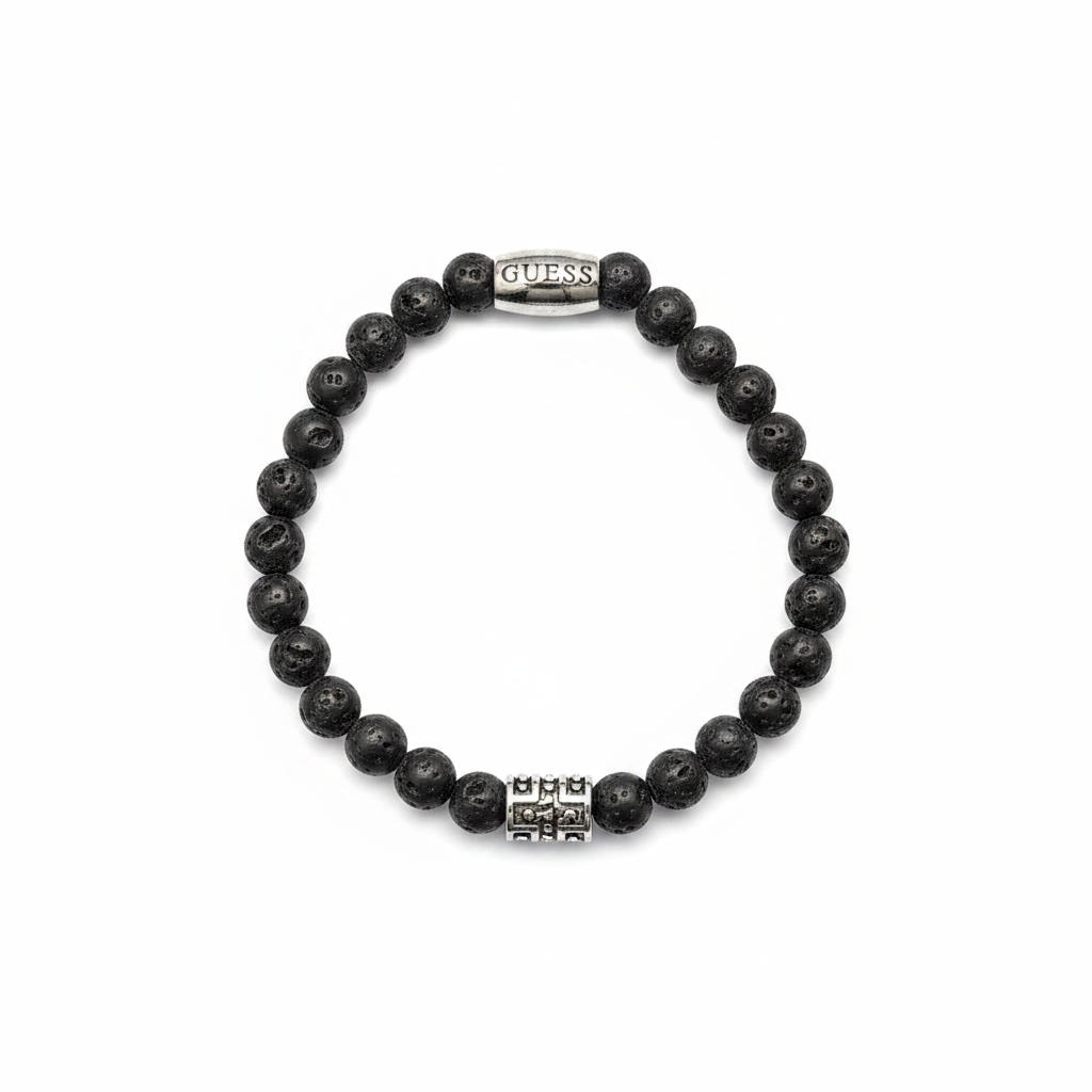 GUESS Black Lava Stone Bracelet