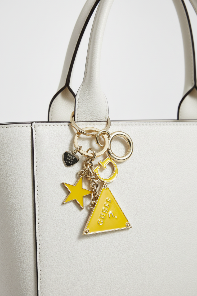 GUESS Keychain on Tote Bag