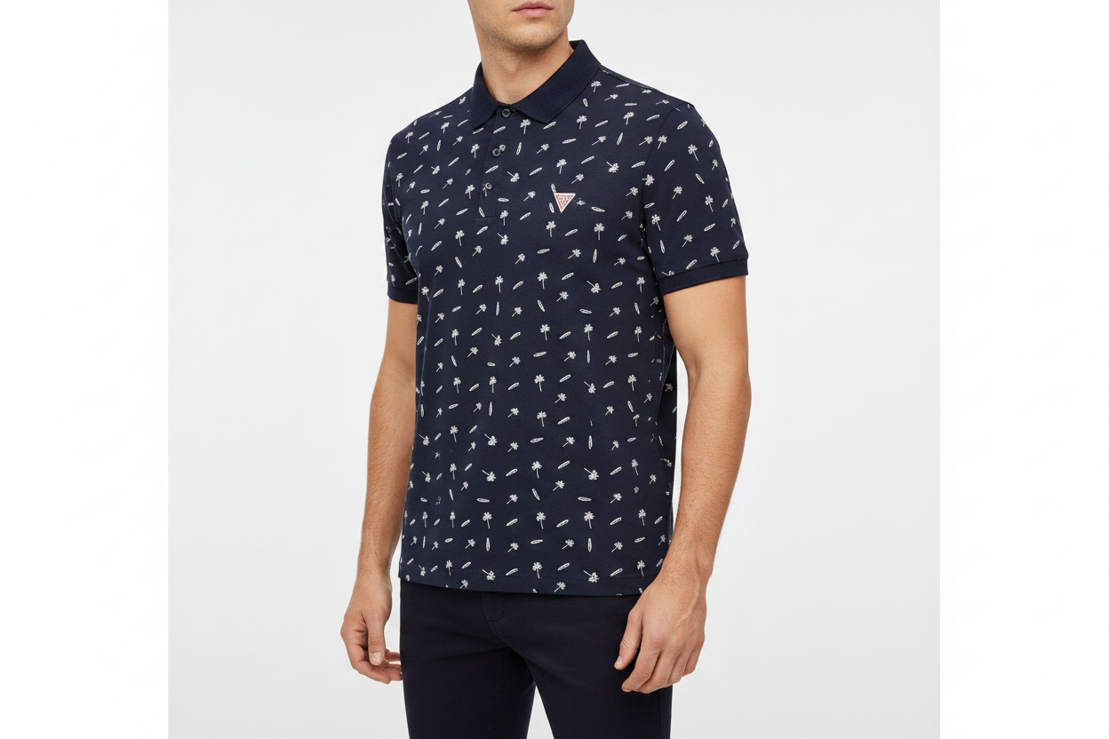 Guess Navy Polo — Front-Right 3Q