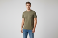 olive green GUESS pocket tee