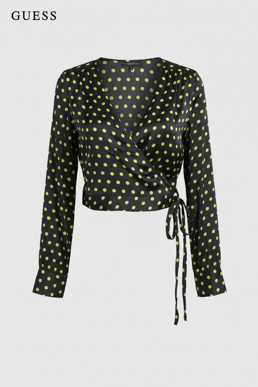 Guess Polka Dot Wrap Top - With Logo