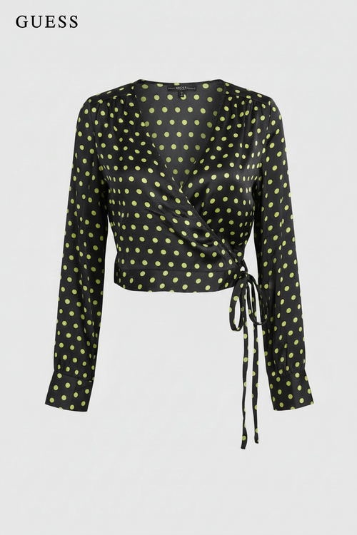 Guess Polka Dot Wrap Top - With Logo