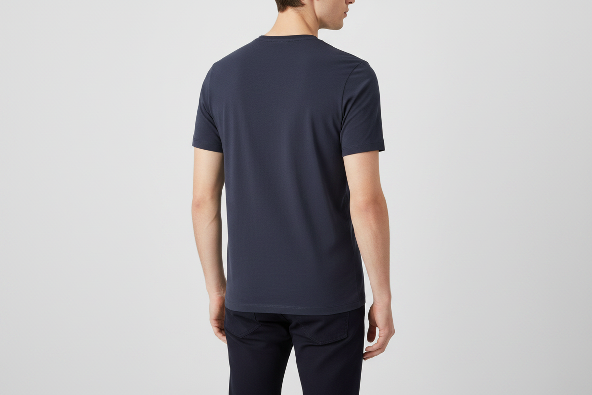 Guess Slate Blue V-Neck — Back 3Q