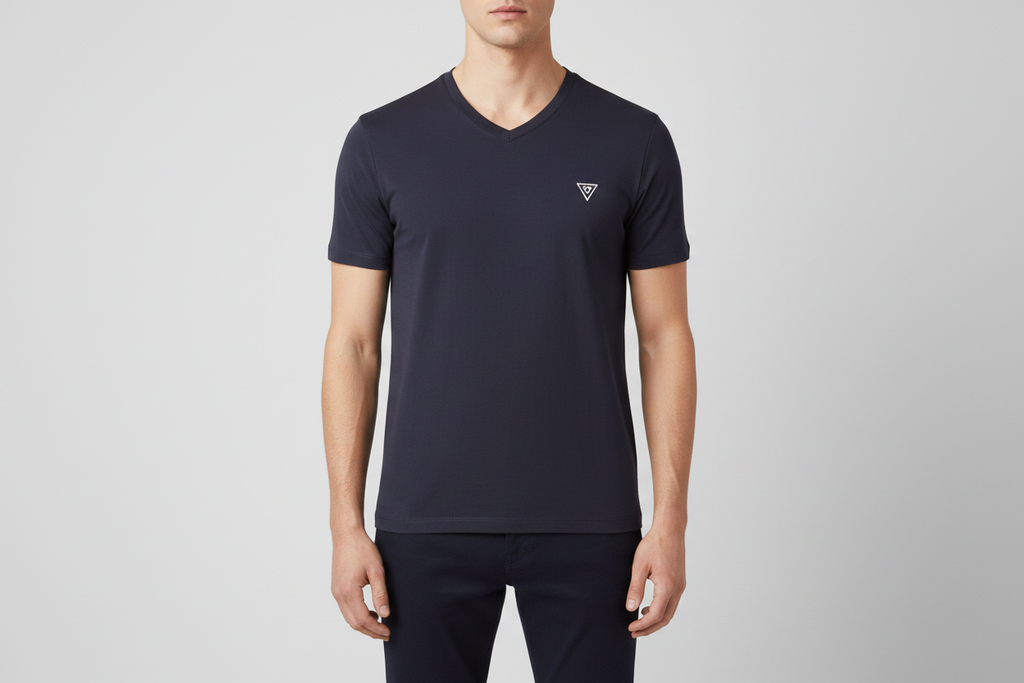 Guess Slate Blue V-Neck — Front