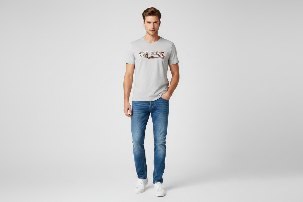 GUESS Eco Men's Graphic Photo Print Logo T-Shirt