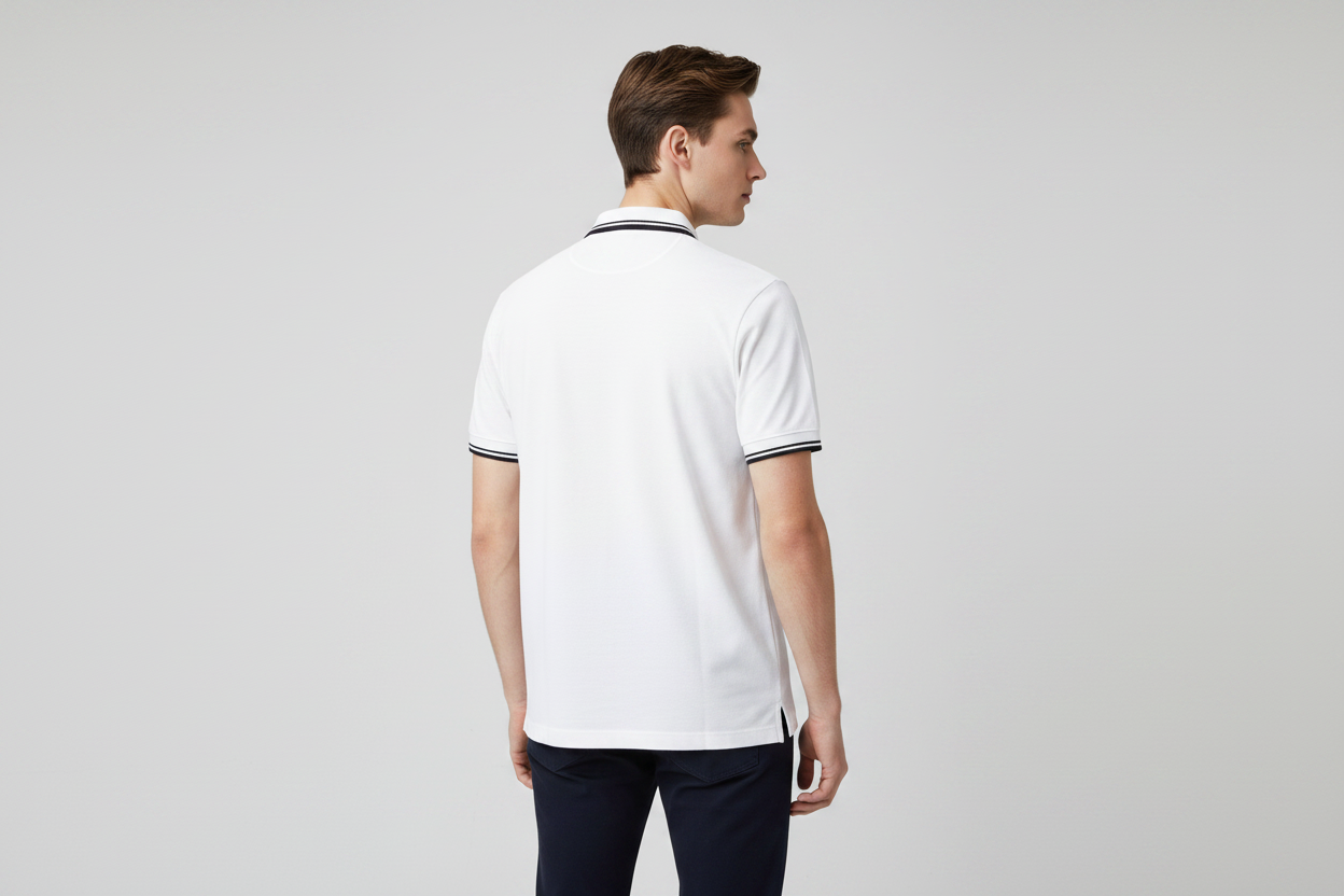 Guess White Polo — Back 3Q