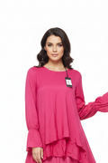 GUESS Women's Tiered Ruffle Maxi Dress - Fuchsia