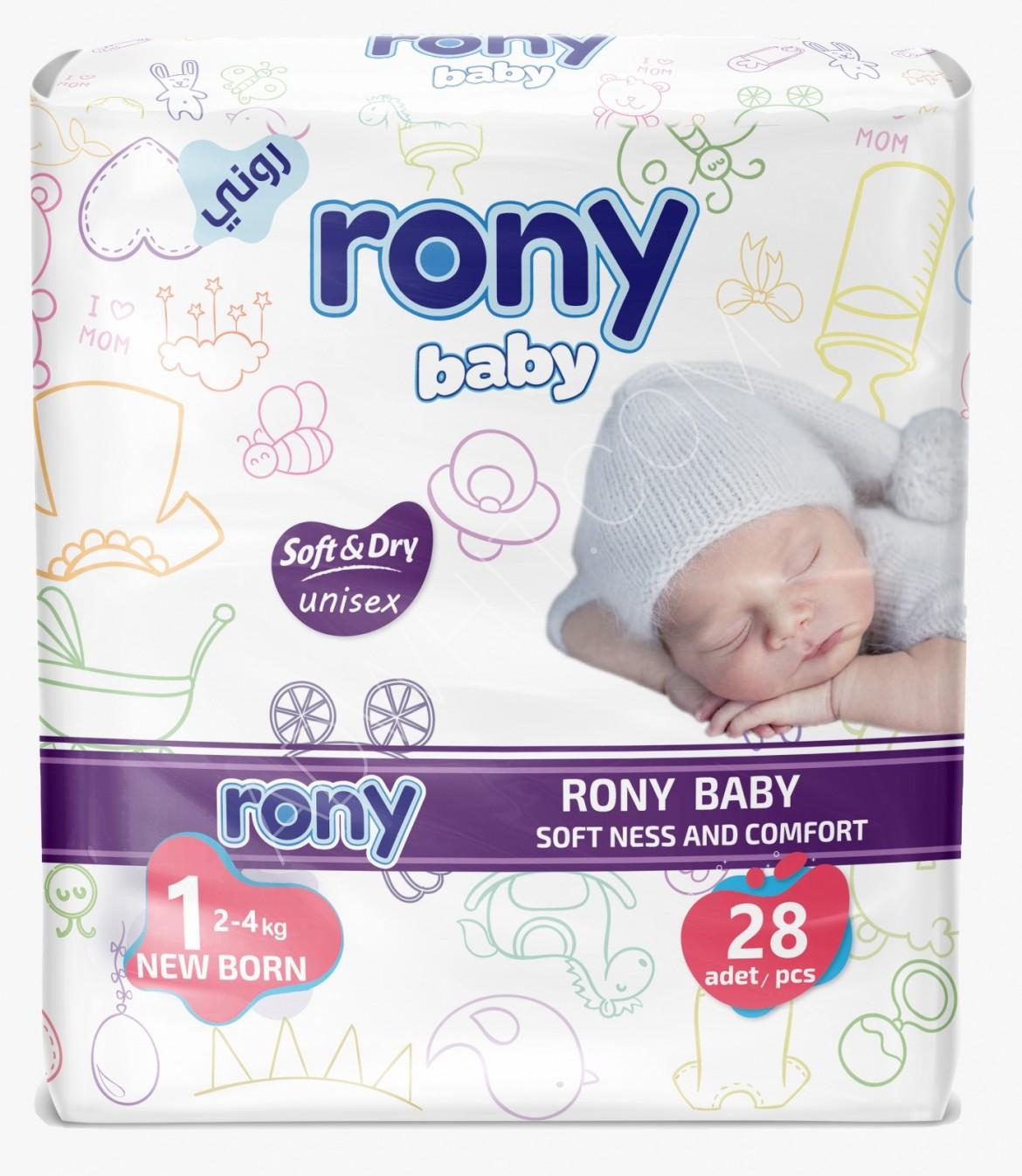 Rony Premium Baby Diapers New born 2-4kg 28 pcs