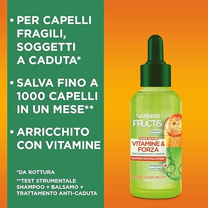 Garnier Fructis Vitamine&Forza, Trattamento Anticaduta Fortificante per Capelli Fragili e Soggetti a Rottura, per Capelli 10 Volte più Forti, 125 ml