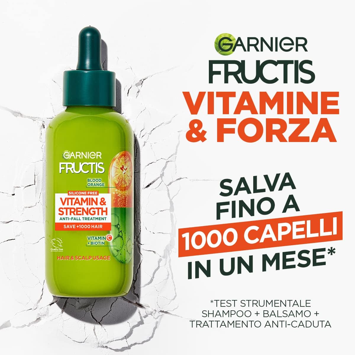 Garnier Fructis Vitamine&Forza, Trattamento Anticaduta Fortificante per Capelli Fragili e Soggetti a Rottura, per Capelli 10 Volte più Forti, 125 ml