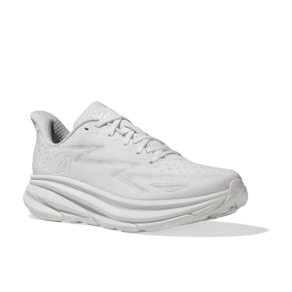 Hoka Women's Clifton 9 Wide Running Shoes - White/White ( WITHOUT BOX )