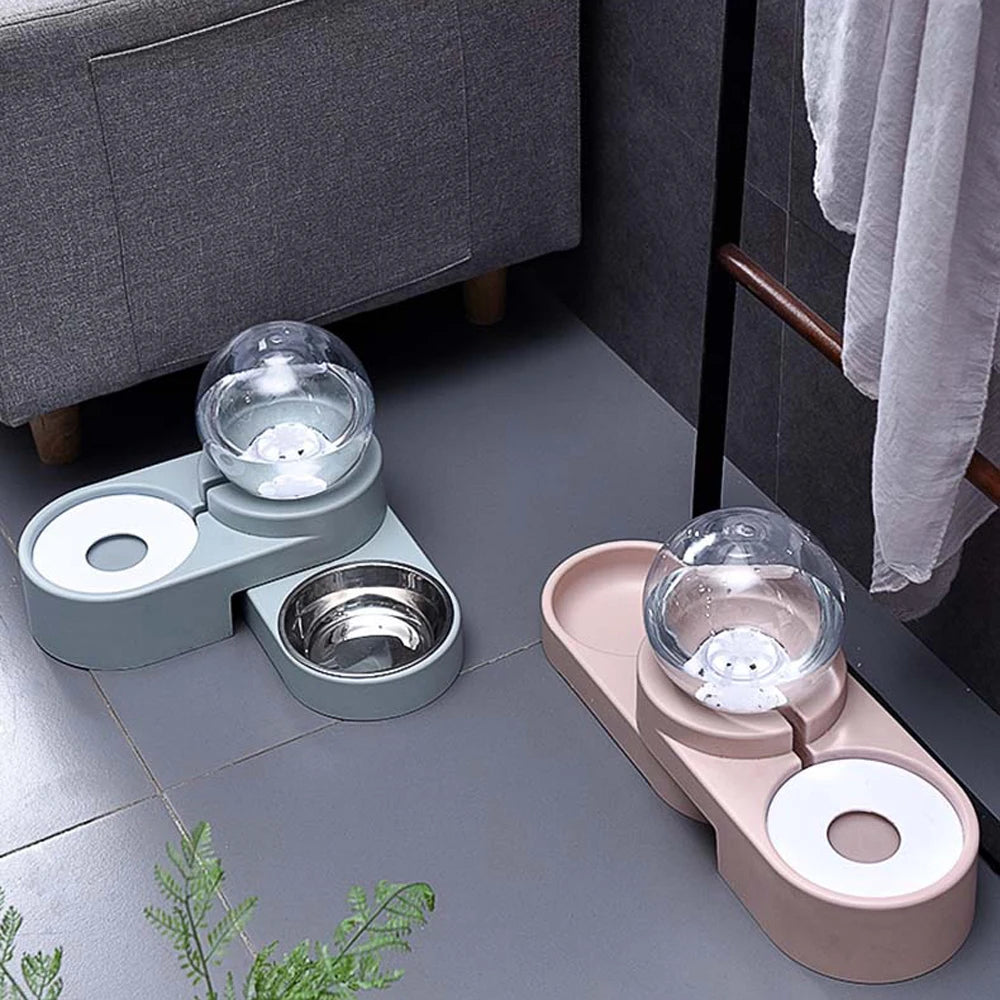 Spherical Double Pet Bowl with Automatic Water Refill (Without a box)