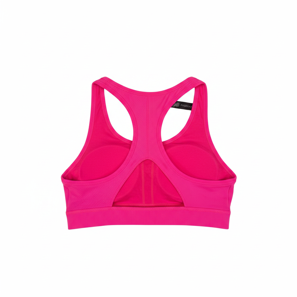Hot pink sports bra back