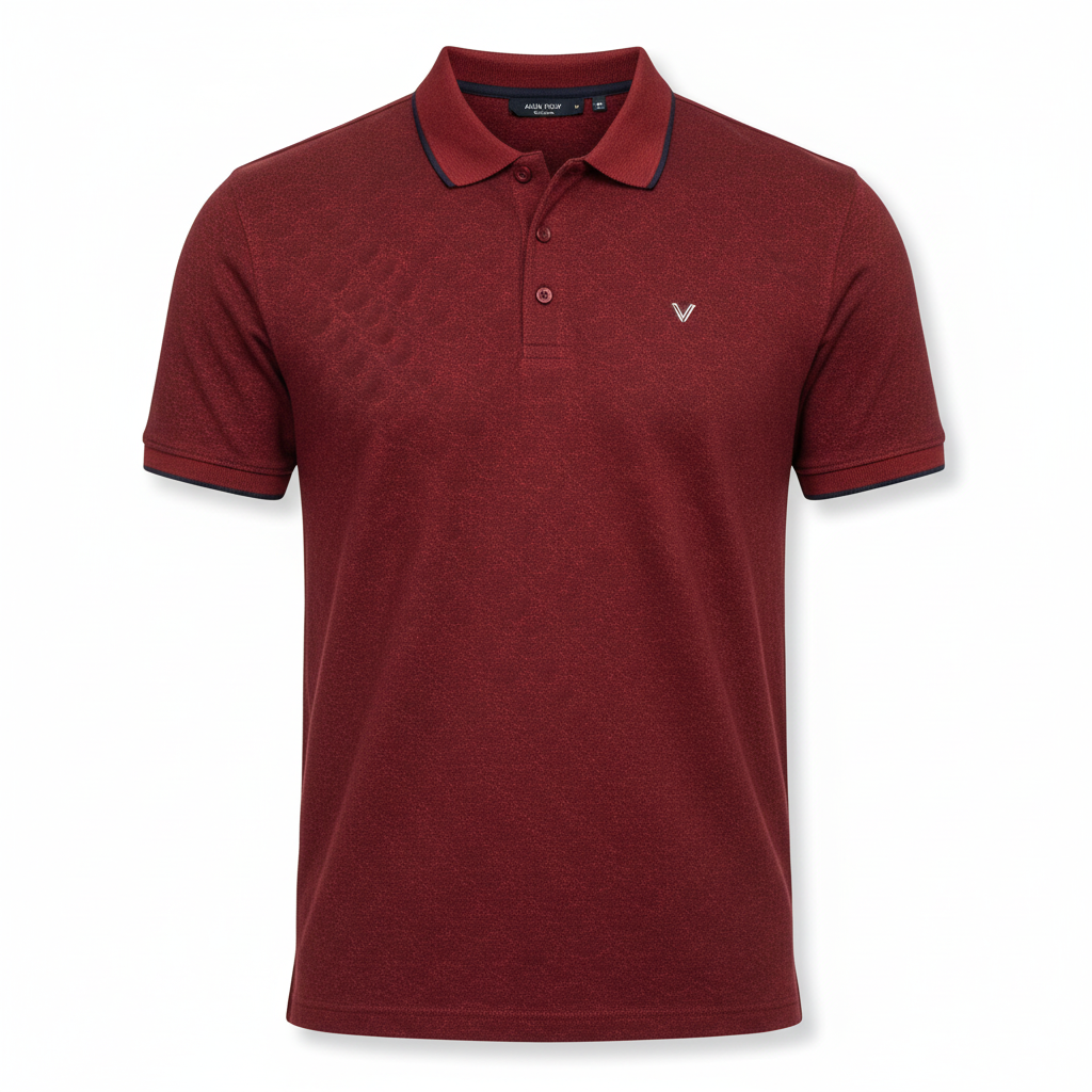 Allen Solly Premium Maroon Textured shirt fully expanded