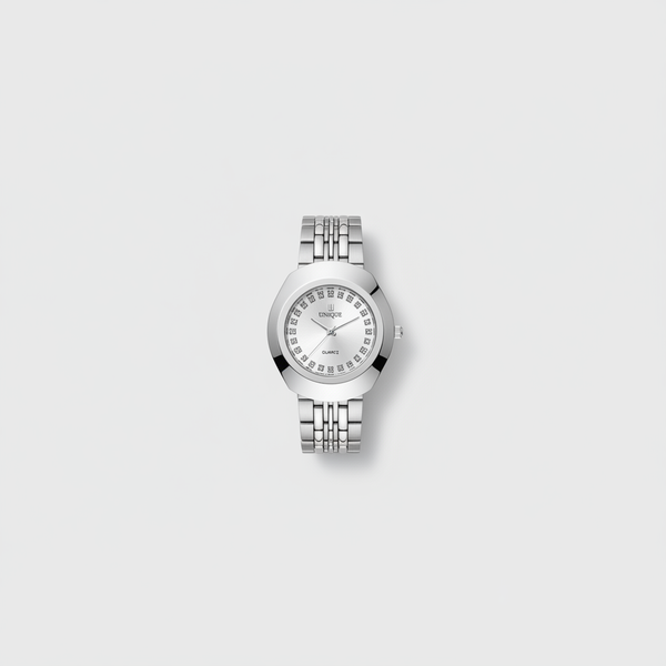 UNIQUE Quartz Silver Women's Watch – Flat Lay