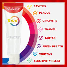 Colgate Total Vitamin C Antibacterial Multi Benefit Toothpaste 12 Hour Germ Protection Mint, 75ml