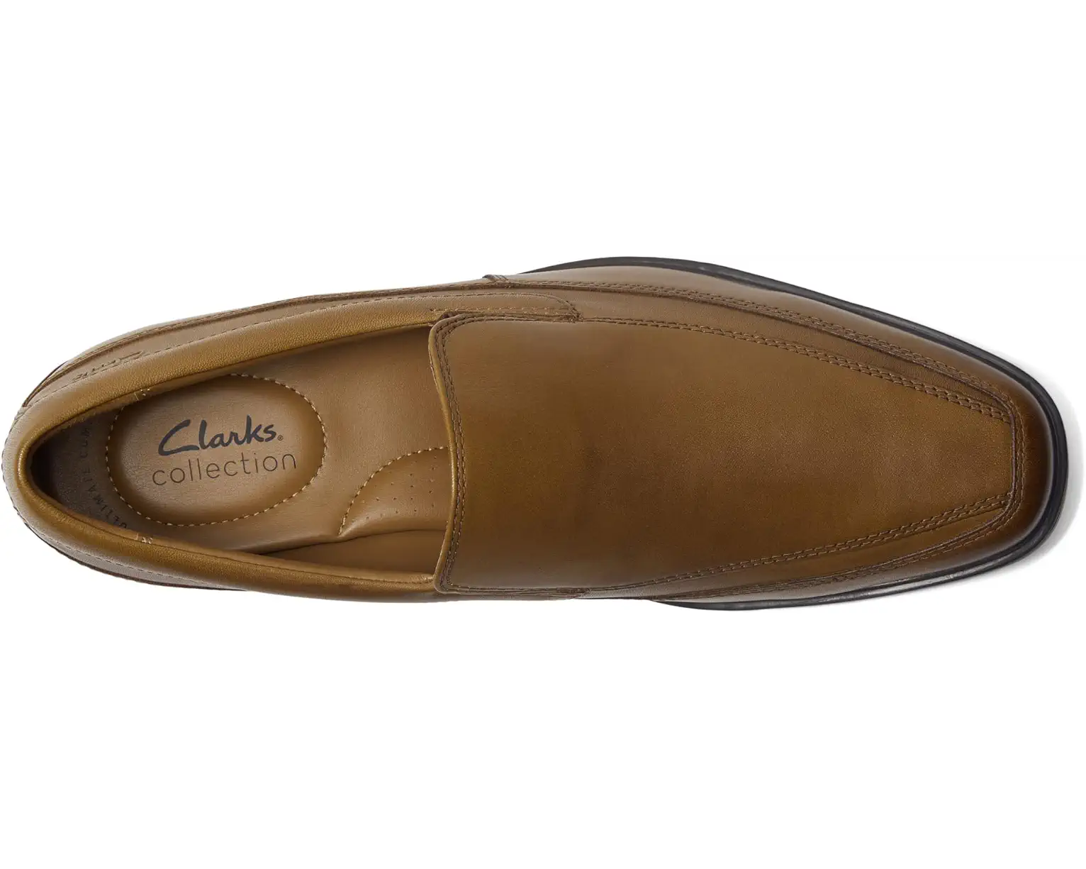 Clarks Men’s Tilden Free Dark Tan Leather Slip-On Dress Loafers