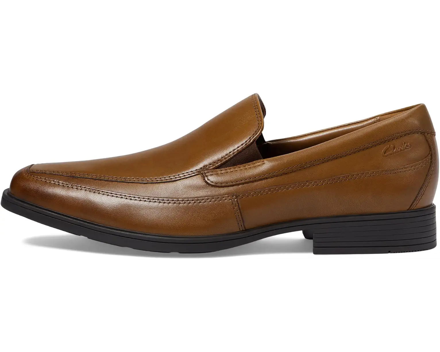 Clarks Men’s Tilden Free Dark Tan Leather Slip-On Dress Loafers