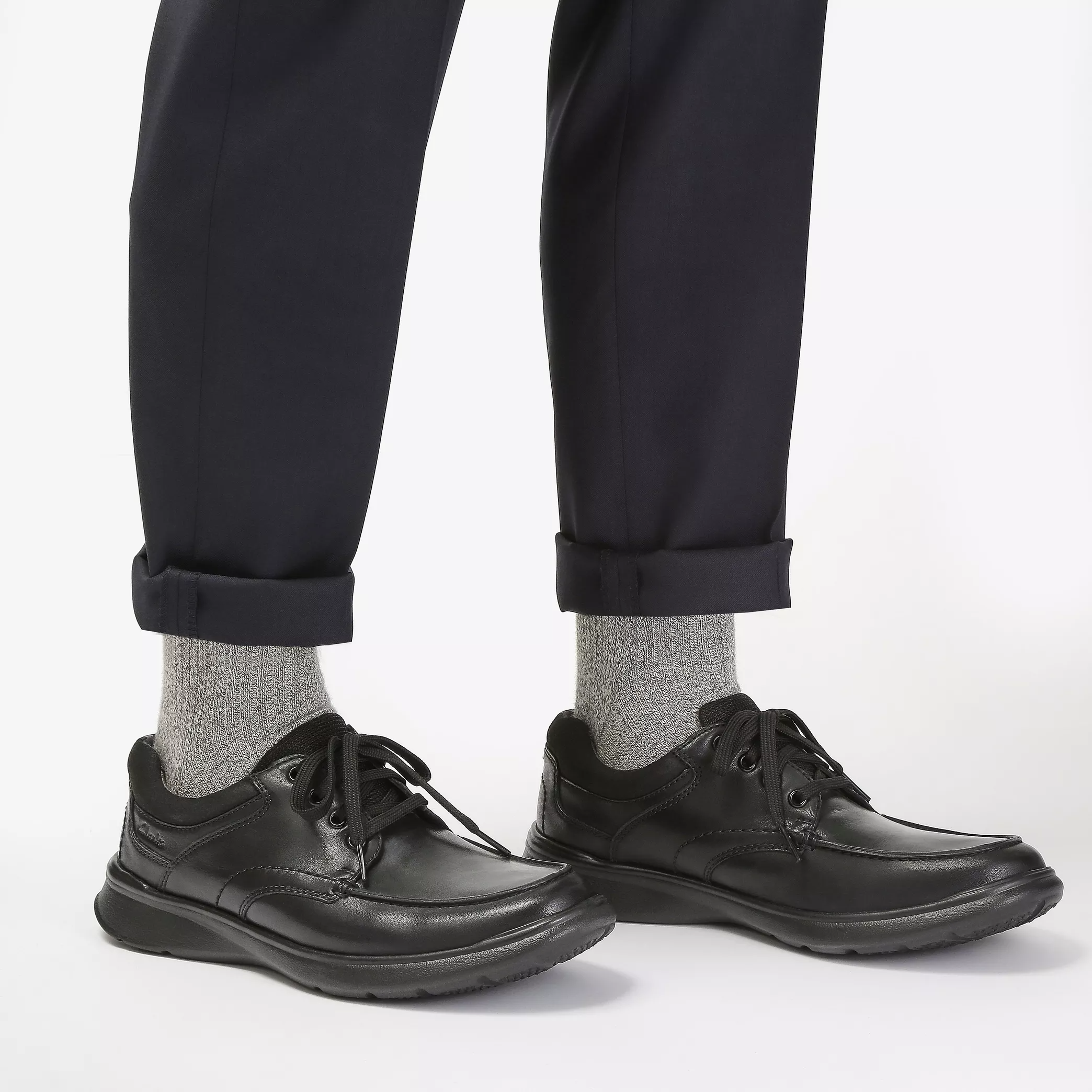 Clarks Cotrell Edge Men’s Black Smooth Leather Shoes