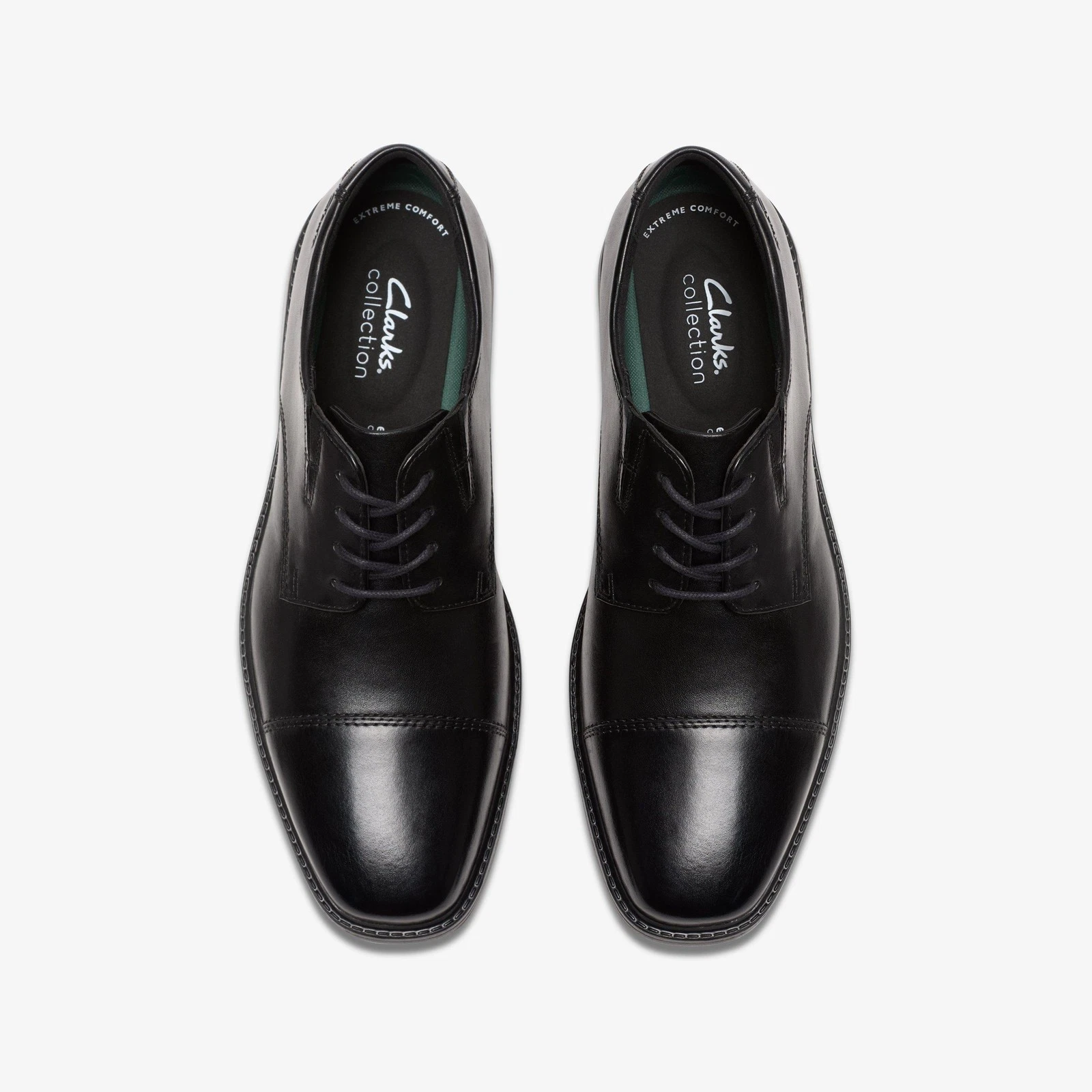 Clarks Cosgrove Cap Men’s Black Leather Derby Shoes – Classic Smart Dress Shoes with Lasting Comfort