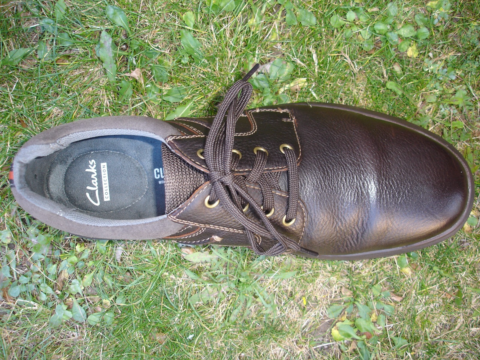 Clarks Cotrell Walk Men’s Oxford Flats – Brown dark Leather Casual Dress Shoes with Cushion Comfort