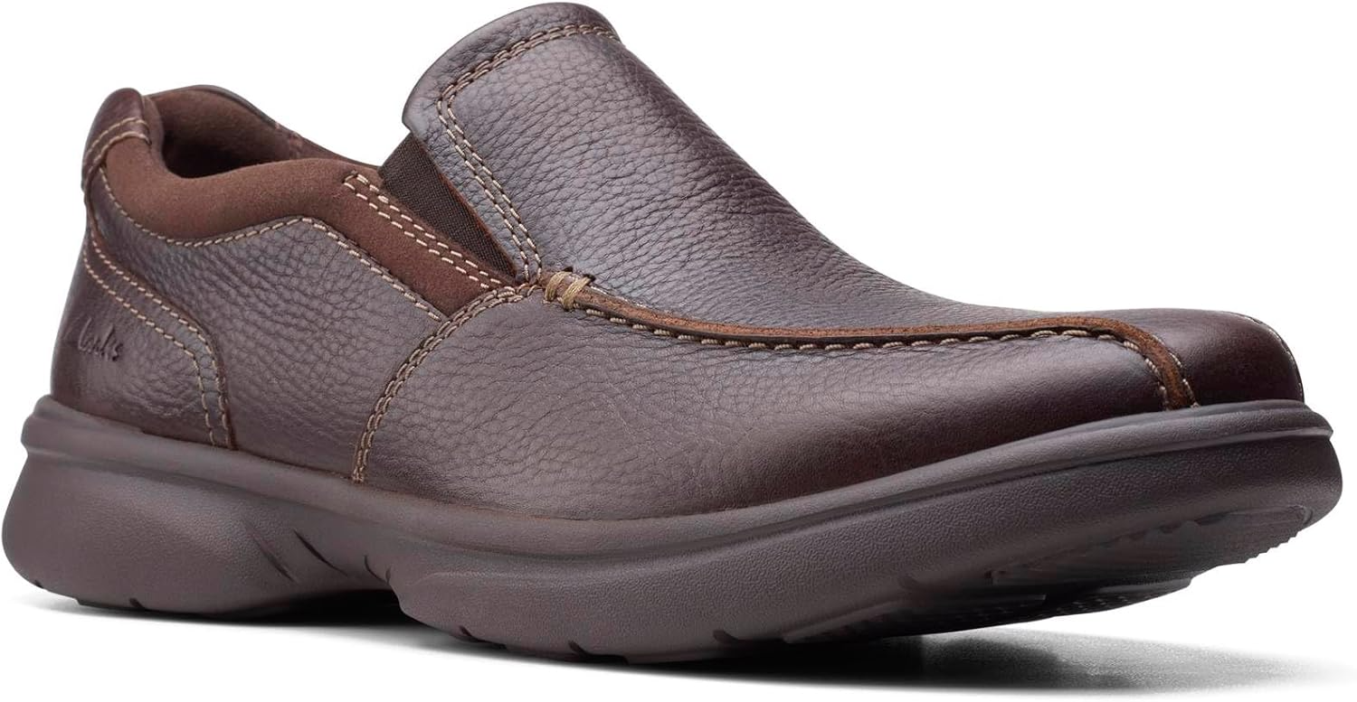 Clarks Bradley Step Men’s Brown Slip‑On Loafers – Premium Leather Casual Shoes with All‑Day Support