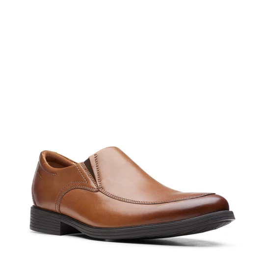 Clarks Whiddon Step Men’s Black Leather Slip‑On Dress Shoes – Classic Formal Loafers with All‑Day Comfort