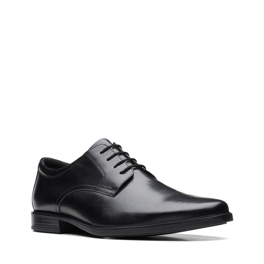 Clarks Howard Walk Men’s Black Leather Formal Shoes – Classic Lace‑Up with All‑Day Comfort