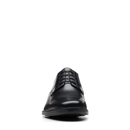 Clarks Men's Howard Walk Black Leather Shoes – Formal Dress Comfort Footwear