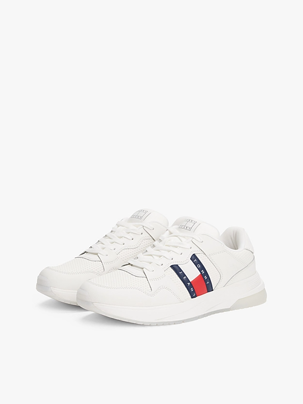 Tommy Jeans Men's White Sneakers – Branded Casual Shoes for Everyday Comfort & Style