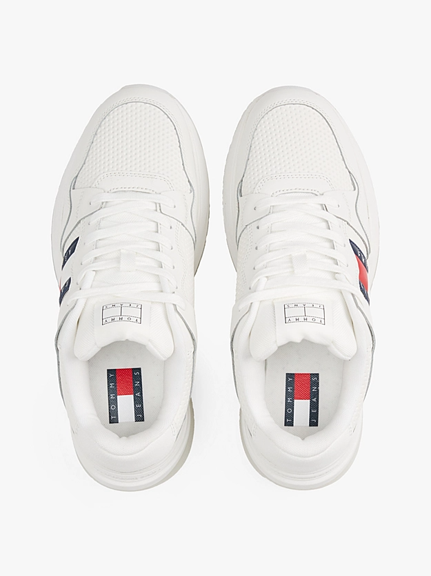Tommy Jeans Men's White Sneakers – Branded Casual Shoes for Everyday Comfort & Style