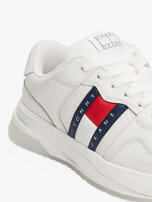 Tommy Jeans Men's White Sneakers – Branded Casual Shoes for Everyday Comfort & Style