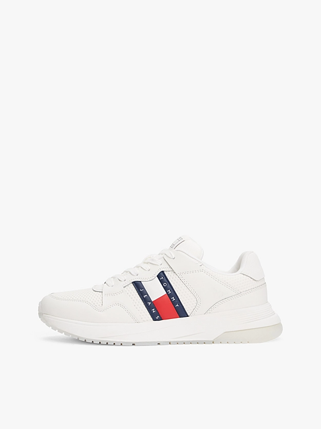 Tommy Jeans Men's White Sneakers – Branded Casual Shoes for Everyday Comfort & Style