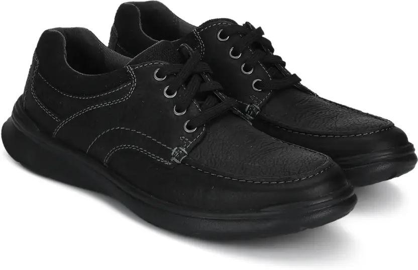 Clarks Cotrell Edge Men’s Black Oily Leather Boots – Casual Ankle Boots with Cushion Comfort and Durable Style