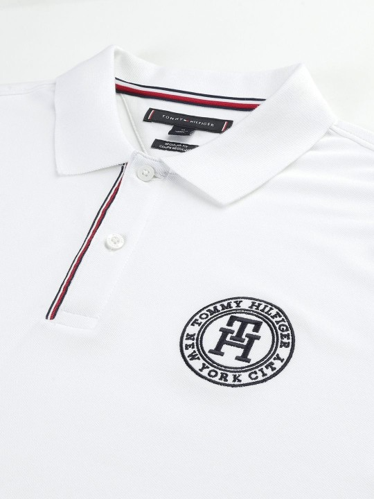 Men's Tommy Hilfiger T-Shirt – White Crew Neck with Black Logo