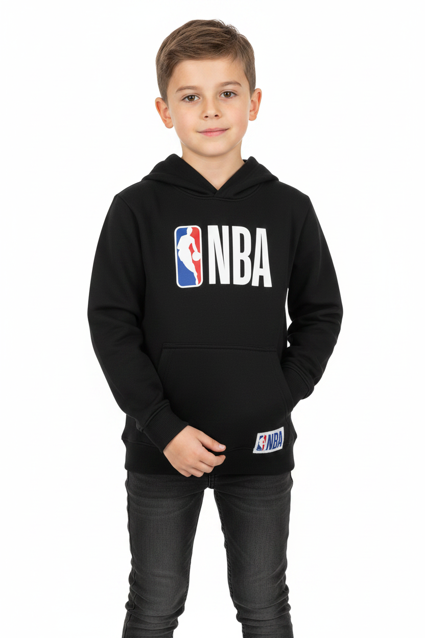 Kid wearing Black NBA Hoodie